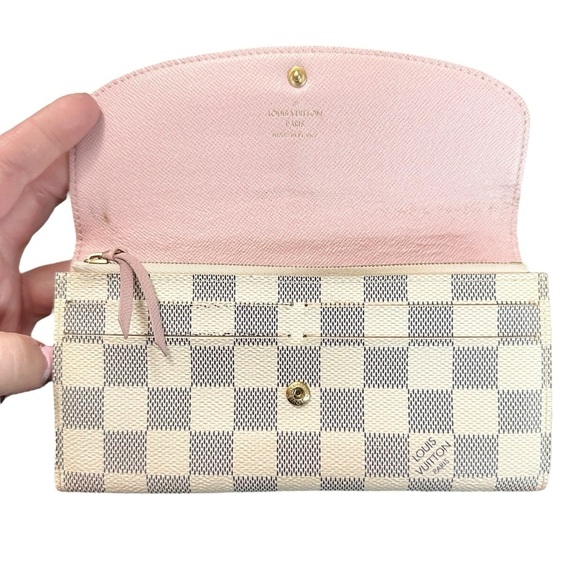 Louis Vuitton Damier Azur Ballerine Pink Leather Emilie Long Wallet - Picture 4 of 15